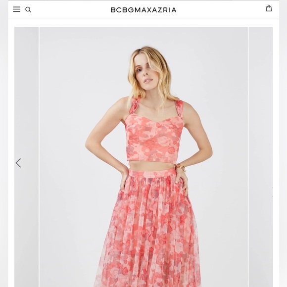 BCBGMAXAZRIA COLETTE TULLE CROP TOP & SKIRT - Picture 2 of 10
